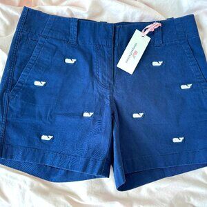 Vineyard Vines Women's NWT Whale EVERY DAY SHORTS Size 00 Navy
